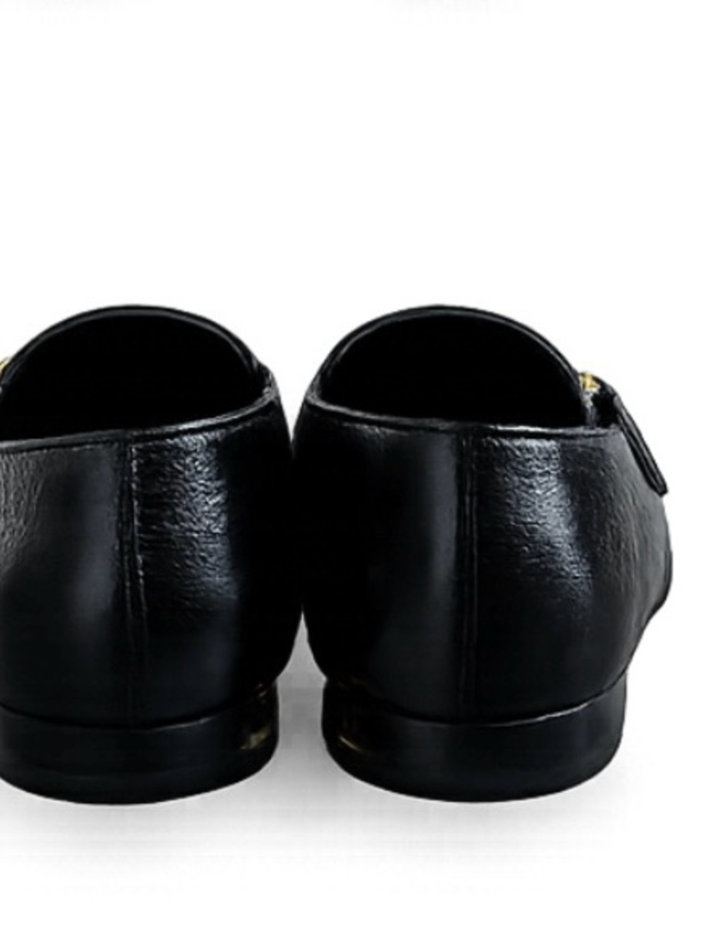 CHANEL Black Leather Loafers with Gold Chain CC Charm - Picture 3 of 6